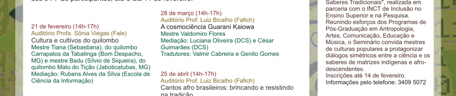 Evento na FAFICH – Inscrições até 14/02 na Secretaria do Programa (via e-mail).