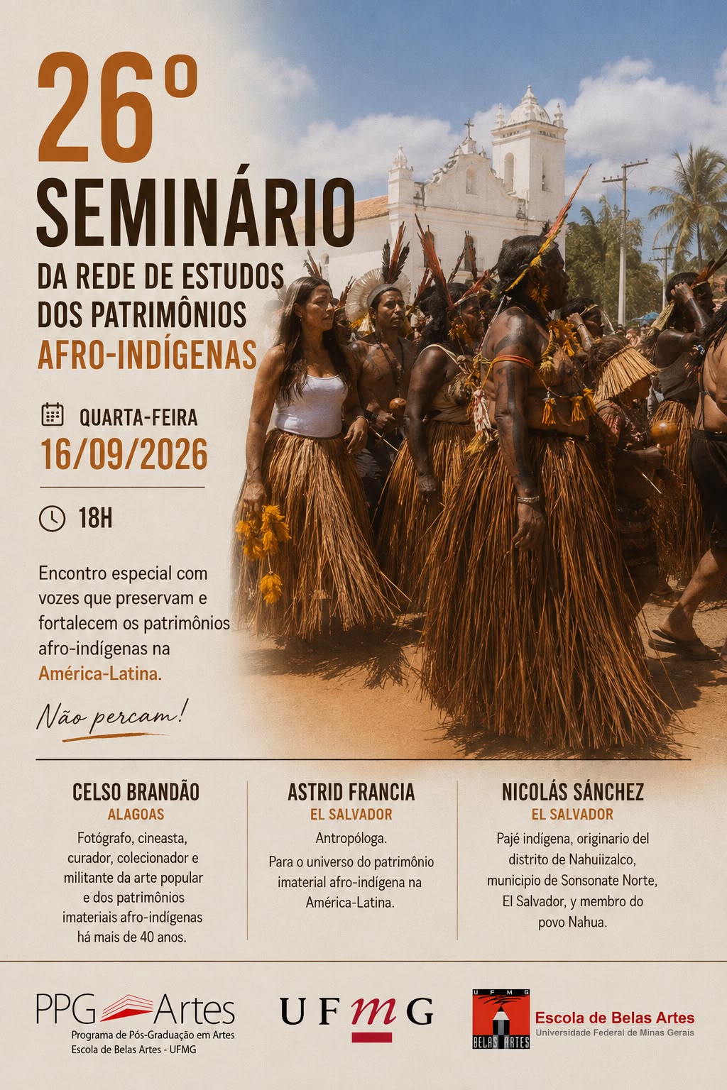 Convite: 26° seminário da rede de estudo dos patrimônios afro-indígenas